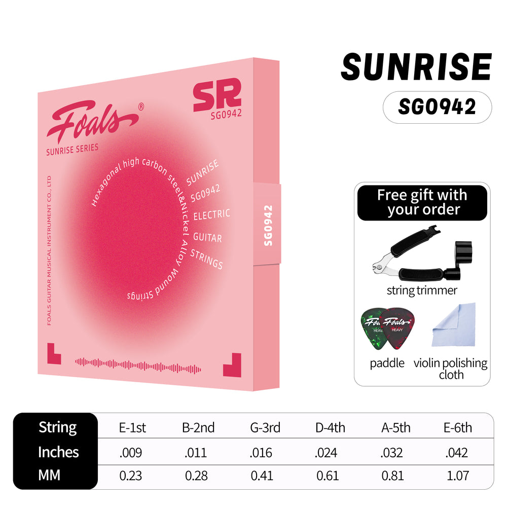 Foals Electric Guitar Strings - Multi-Layer Nano Coated Anti-Rust Full Set for Long-Lasting Tone and Durability