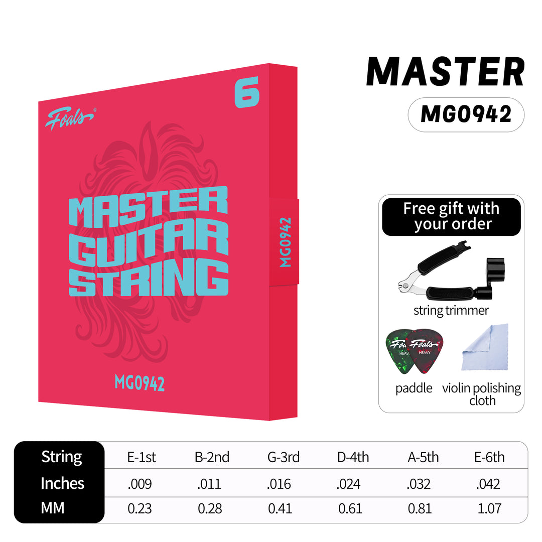 Foals Electric Guitar Strings - Multi-Layer Nano Coated Anti-Rust Full Set for Long-Lasting Tone and Durability