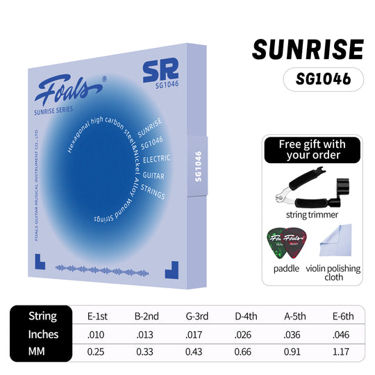 Foals Electric Guitar Strings - Multi-Layer Nano Coated Anti-Rust Full Set for Long-Lasting Tone and Durability