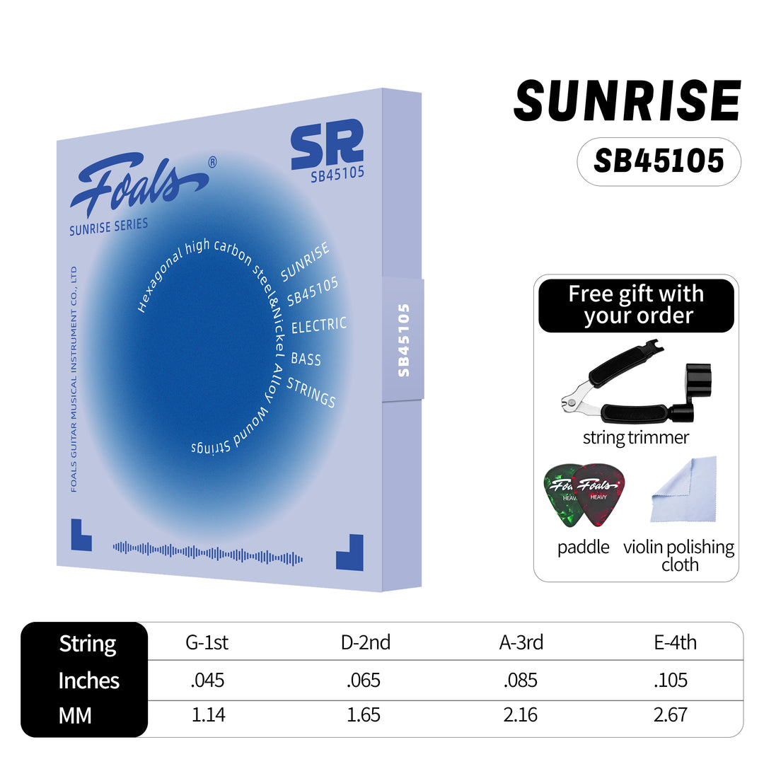 FOALS 45-130 Rust-Resistant Bass Strings - Deluxe Set for 4 & 5-String Electric Bass Guitars| Long-Lasting Quality