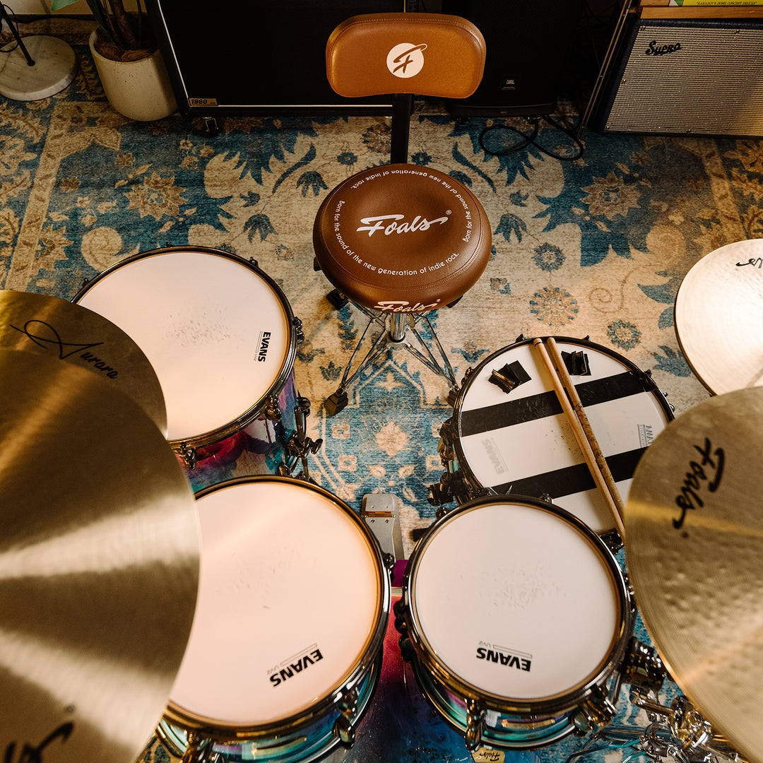 FOALS FPS-10 Ergonomic Drum Throne with Backrest – Adjustable Professional Drum Seat for Acoustic & Electronic Drums