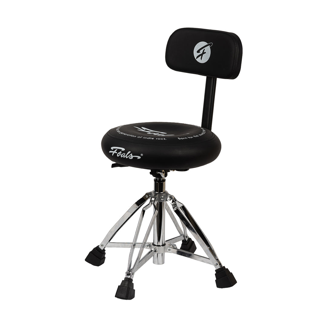FOALS FPS-10 Ergonomic Drum Throne with Backrest – Adjustable Professional Drum Seat for Acoustic & Electronic Drums