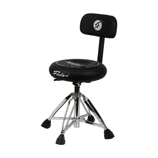 FOALS FPS-10 Ergonomic Drum Throne with Backrest – Adjustable Professional Drum Seat for Acoustic & Electronic Drums