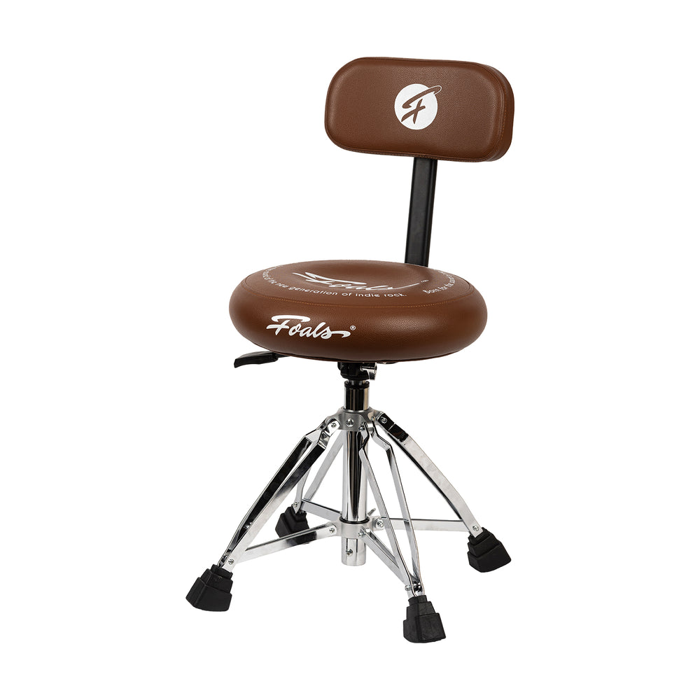 FOALS FPS-10 Ergonomic Drum Throne with Backrest – Adjustable Professional Drum Seat for Acoustic & Electronic Drums