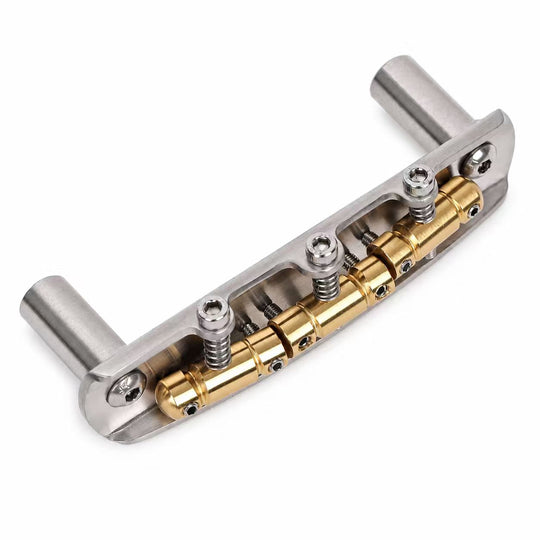 FOALS F4 Offset Guitar Bridge – Solid Brass Construction with Precision-Compensated Saddles for Enhanced Stability & Intonation