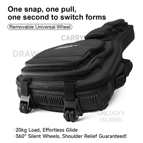 KINGKONG Series Guitar/Bass Case – Airline-Approved Heavy-Duty Hard Shell with Detachable Silent Wheels | 3-in-1 Backpack/Shoulder/Case Design | Military-Grade Protection (25kg Tested) | Free Global Shipping