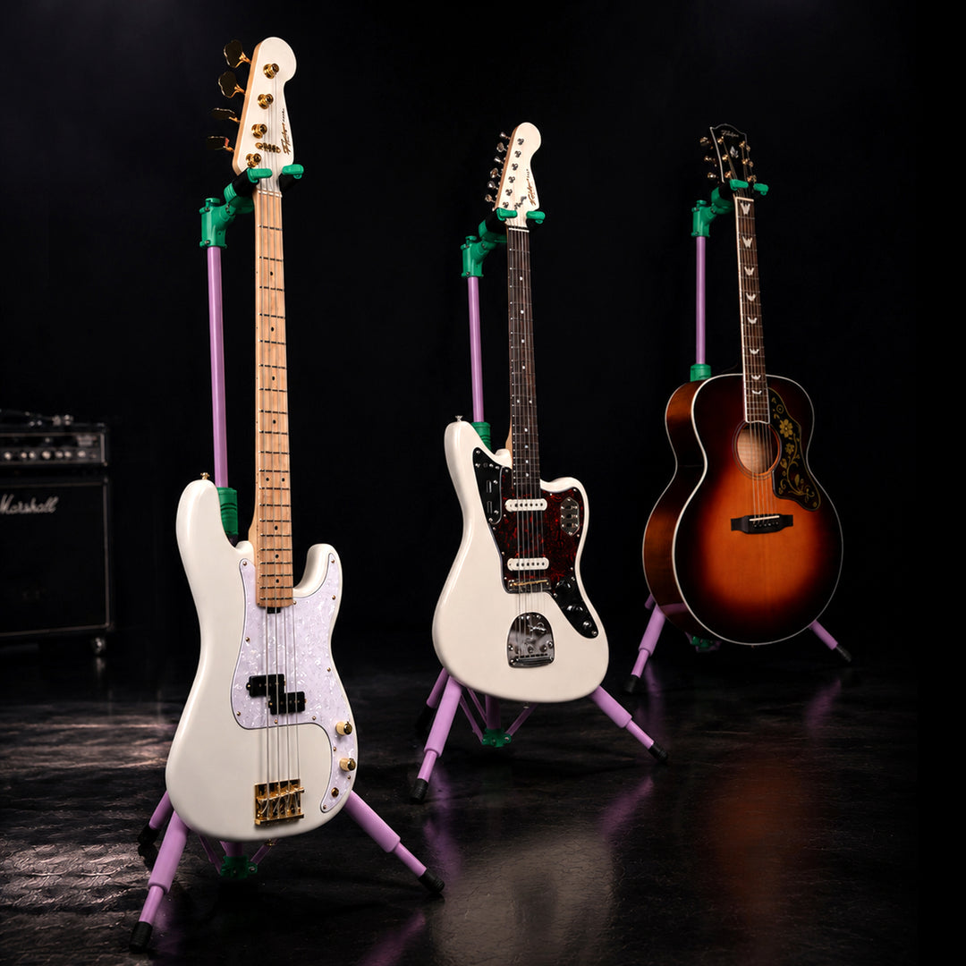 FOALS Guitar Stand with Auto Lock System – Height Adjustable Universal Guitar Stand for Acoustic, Electric Guitar & Bass【FS-PM】
