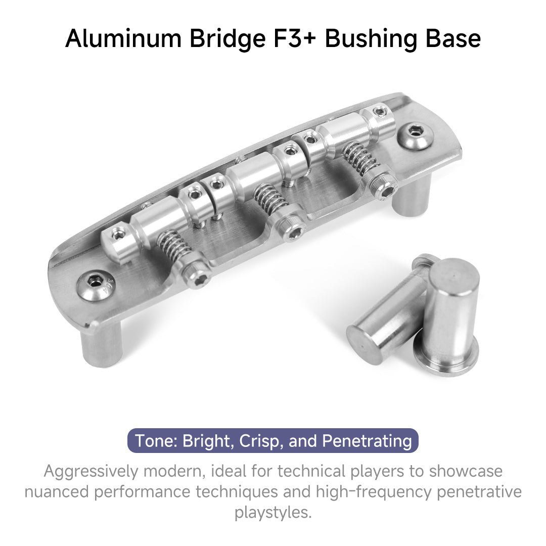 Foals F3 Jazzmaster/Jaguar Bridge – Titanium, Brass, or Aluminum Offset Guitar Bridge