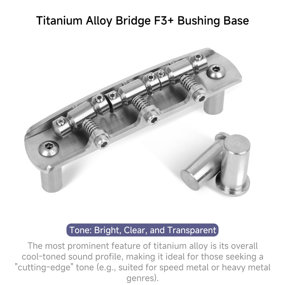 Foals F3 Jazzmaster/Jaguar Bridge – Titanium, Brass, or Aluminum Offset Guitar Bridge