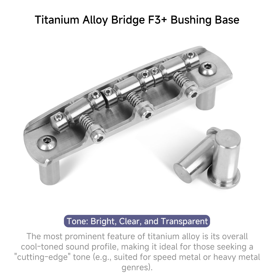 Foals F3 Jazzmaster/Jaguar Bridge – Titanium, Brass, or Aluminum Offset Guitar Bridge