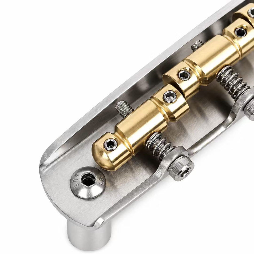 FOALS F4 Offset Guitar Bridge – Solid Brass Construction with Precision-Compensated Saddles for Enhanced Stability & Intonation