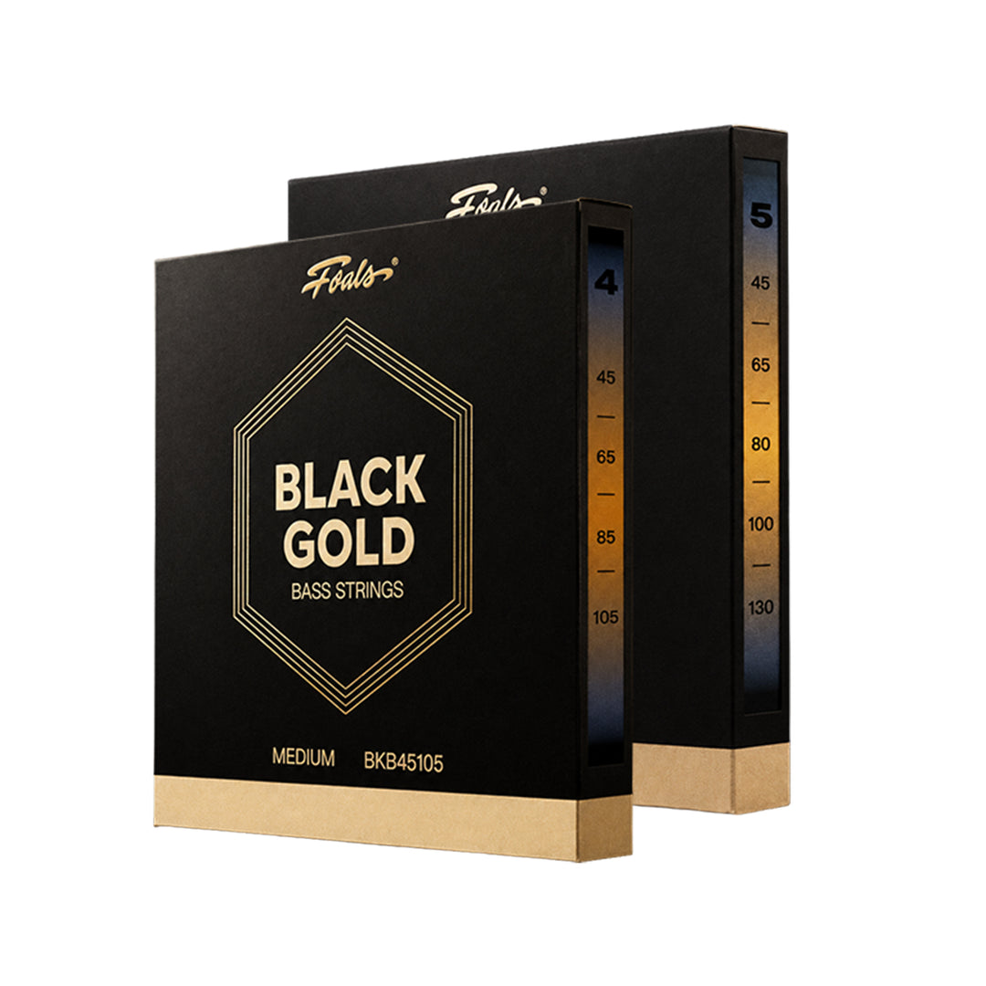 FOALS Black Gold Series Electric Bass Strings | Nickel Alloy Wound, 4 & 5 String Sets