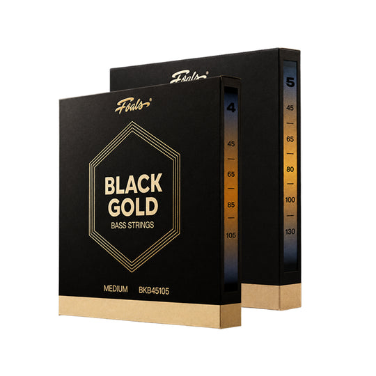 FOALS Black Gold Series Electric Bass Strings | Nickel Alloy Wound, 4 & 5 String Sets