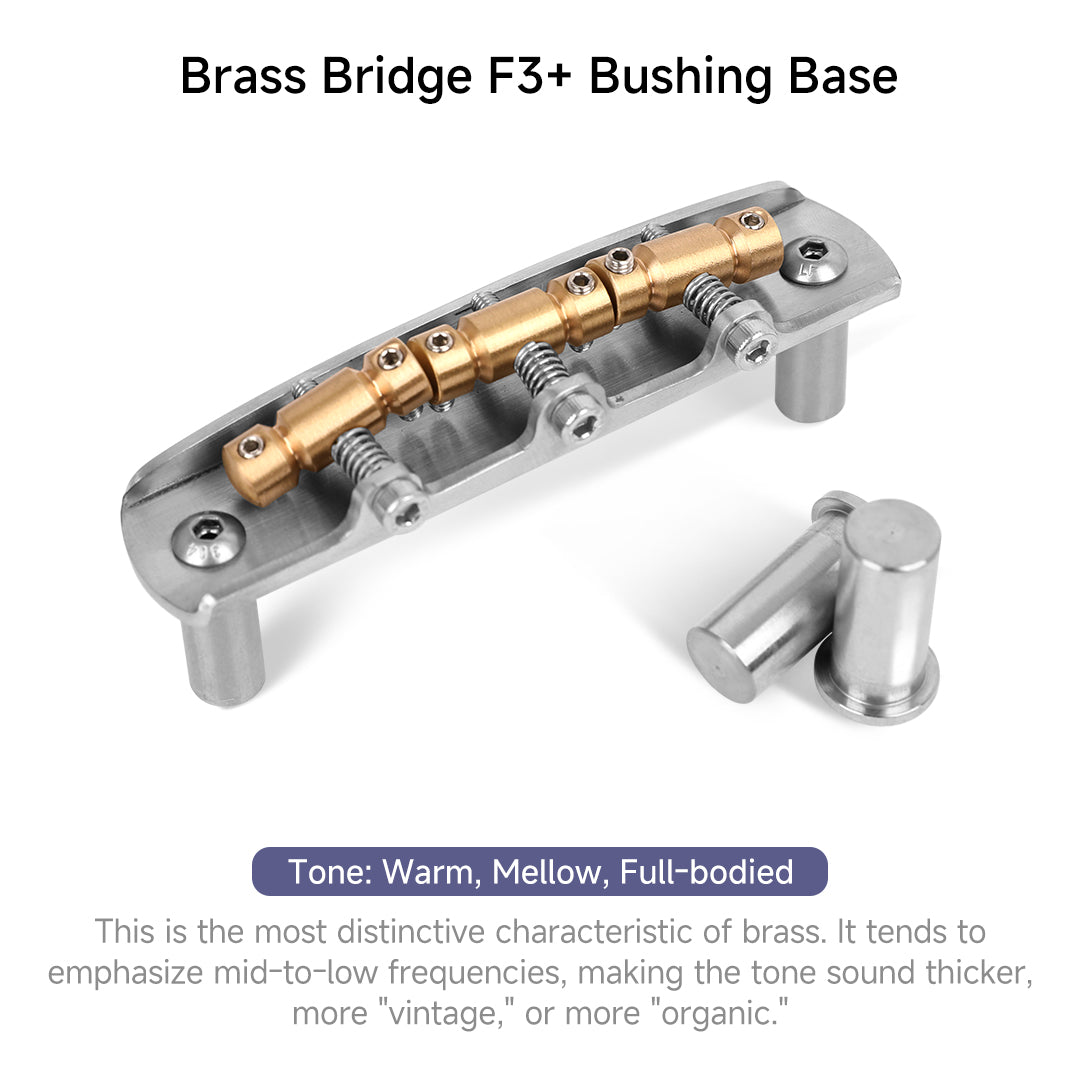 Foals F3 Jazzmaster/Jaguar Bridge – Titanium, Brass, or Aluminum Offset Guitar Bridge