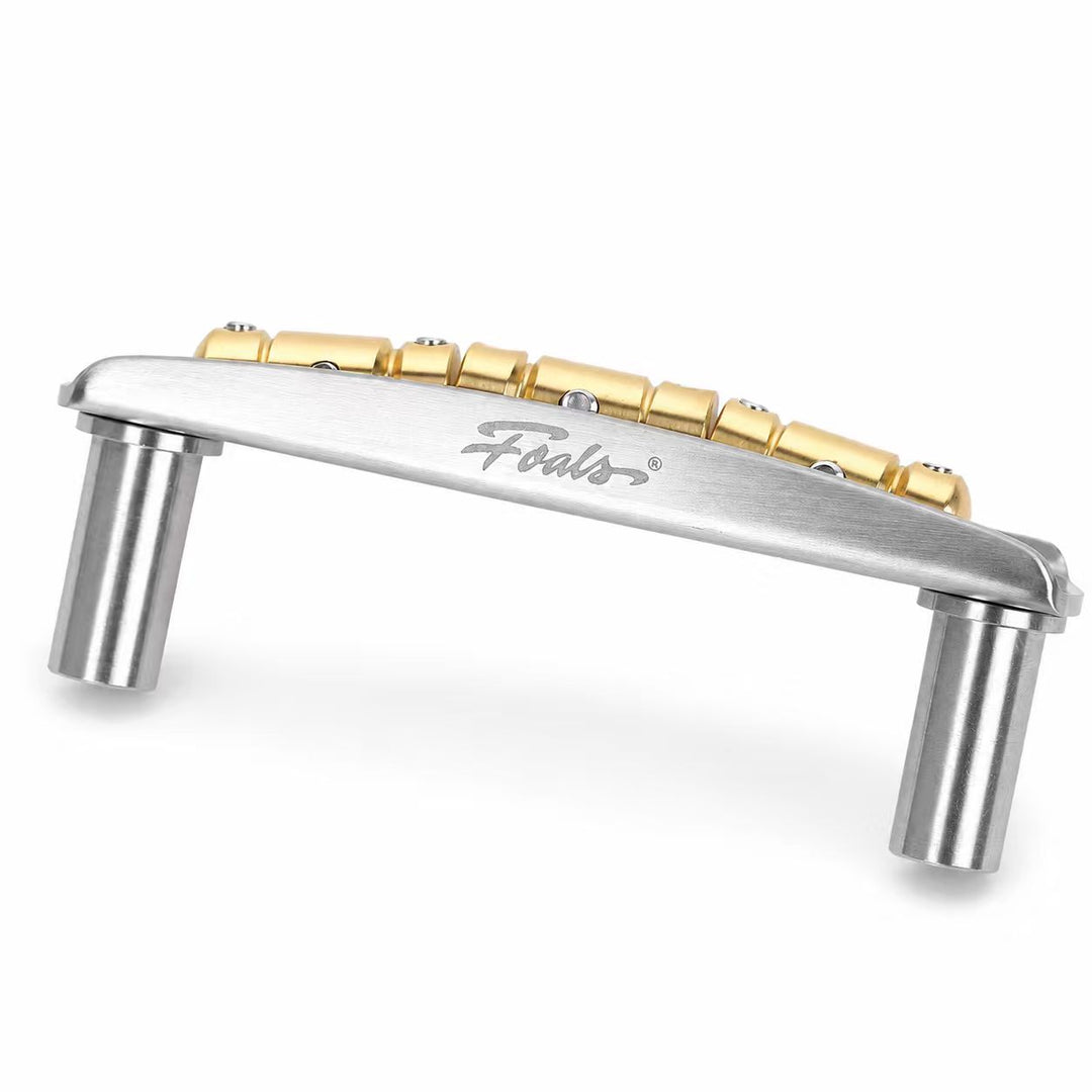 FOALS F4 Offset Guitar Bridge – Solid Brass Construction with Precision-Compensated Saddles for Enhanced Stability & Intonation