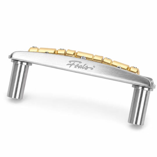 FOALS F4 Offset Guitar Bridge – Solid Brass Construction with Precision-Compensated Saddles for Enhanced Stability & Intonation