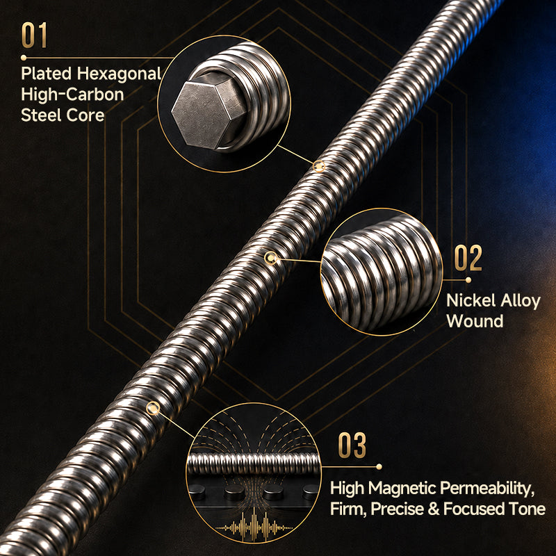 FOALS Black Gold Series Electric Bass Strings | Nickel Alloy Wound, 4 & 5 String Sets