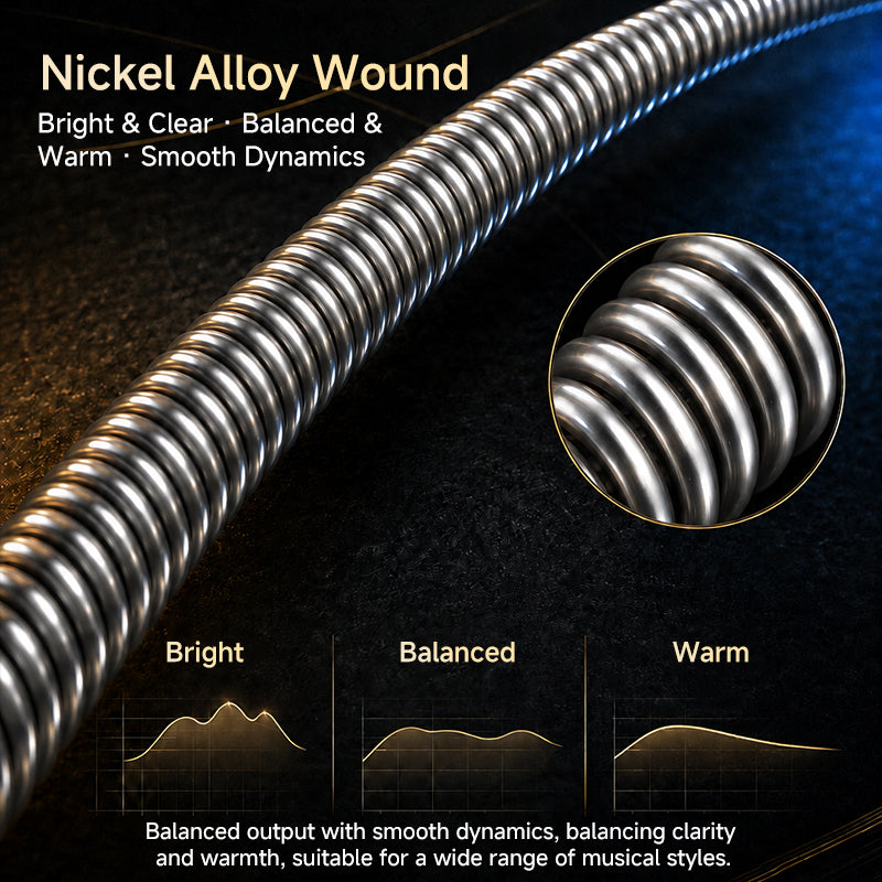 FOALS Black Gold Series Electric Bass Strings | Nickel Alloy Wound, 4 & 5 String Sets