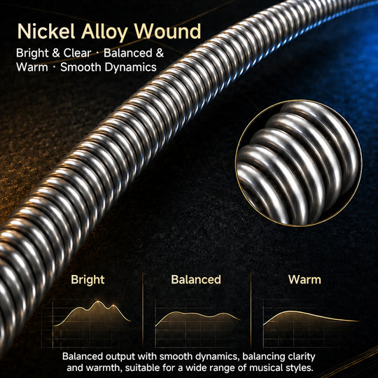 FOALS Black Gold Series Electric Bass Strings | Nickel Alloy Wound, 4 & 5 String Sets